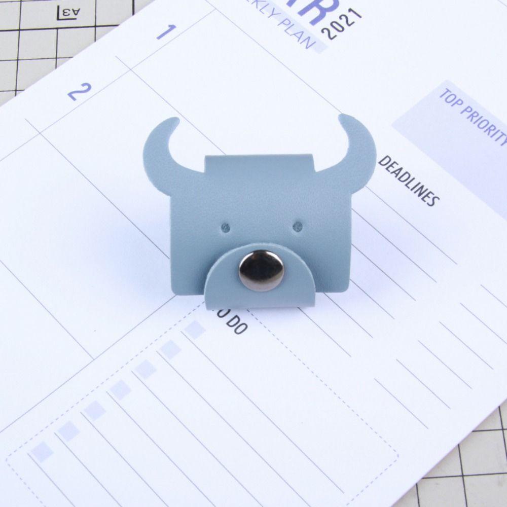 Earphone Cord Organizer Cute Animal Leather Cable Winder Anti Loss Cable Protector Clip Cartoon Bear/cattle