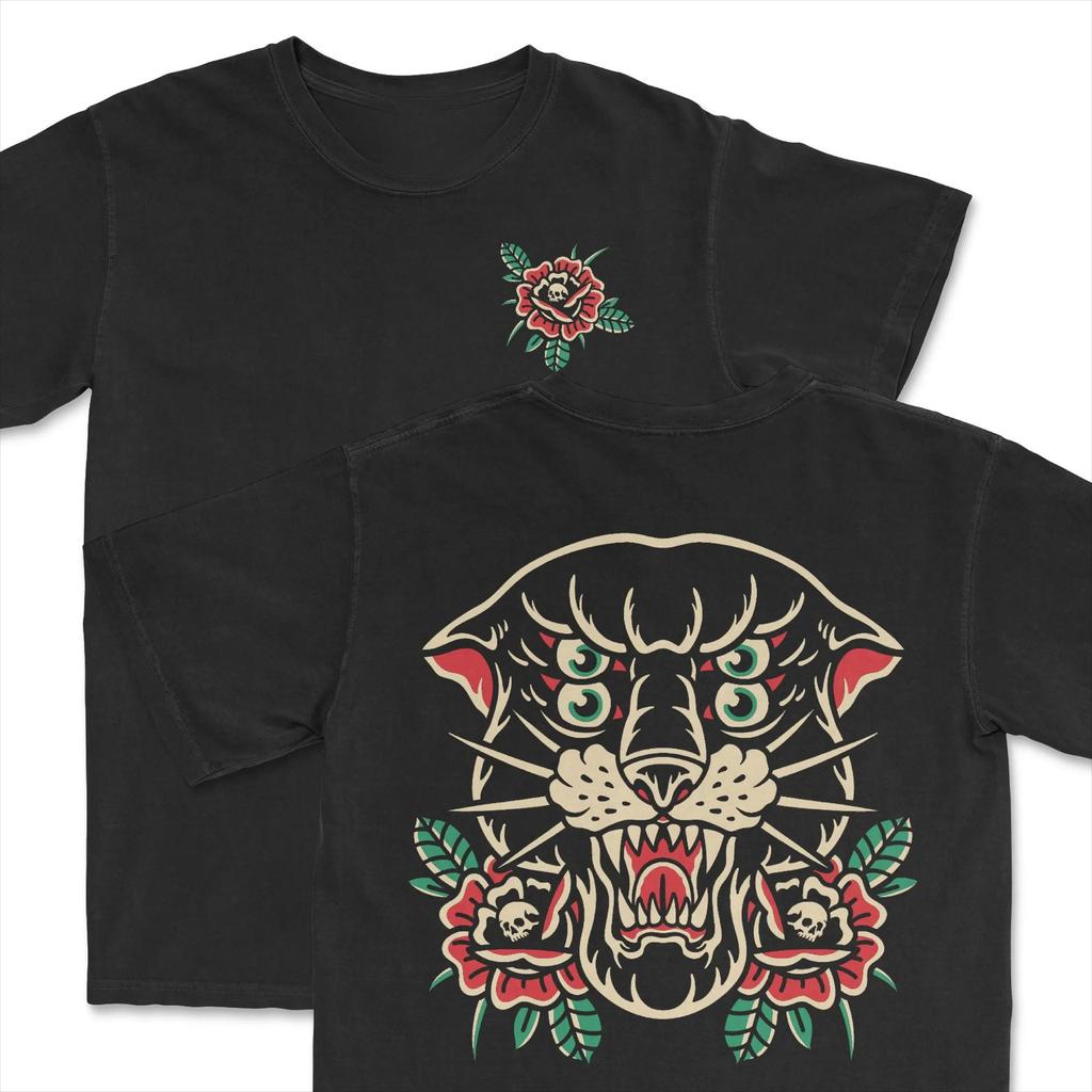 Unisexs American Traditional Tattoo PatternShirt Cotton Soft Breathable Fit Short Sleeve Top EyeCatching Eyes Are Useless Design