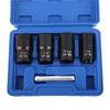 Drive Impact Bolt Nut Removal Extractor Socket Tool Set 17/19/21/22mm Twist Socket Set Lug Nut Remover Extractor Household Tools