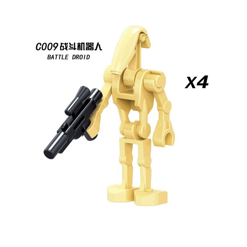 Space Wars Robot Battle Building Blocks Set - C009-014 Collectible Robot vs Minifigures Toy with Stickers
