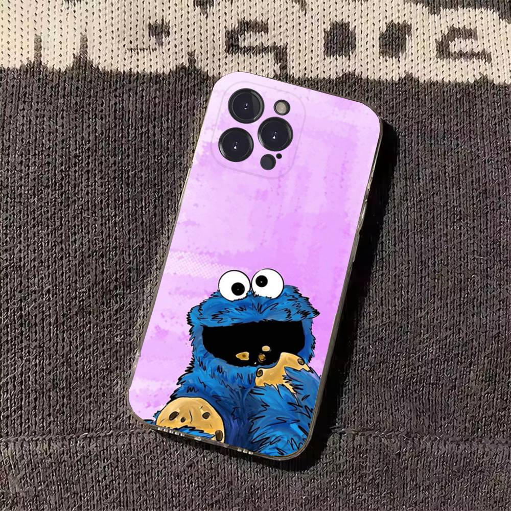 Cartoon C-Cookies Monster Phone Cases For iPhone 17 16 15 14 13 12 11 Pro Max Plus Luxury Camera Protection Plastic