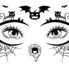 10 Sheets Halloween Spider Eye Tattoo Stickers Face Temporary Tattoos DIY Bat Skull Spider Web Pattern Scary Eye Shadow Stickers for Adult Kids