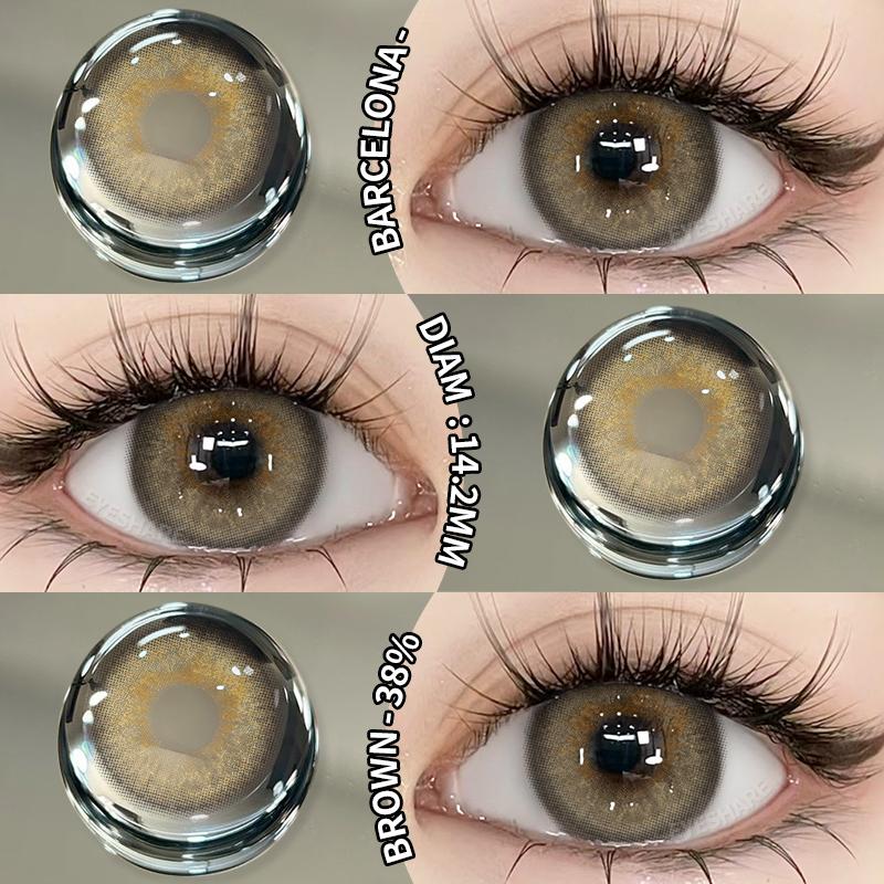 Eyeshare Gray Color Contact Lenses for Eyes Brown Eye Korean Colored Lenses Beautiful Pupil Eye Makeup Colorful Pink Lens 2pcs