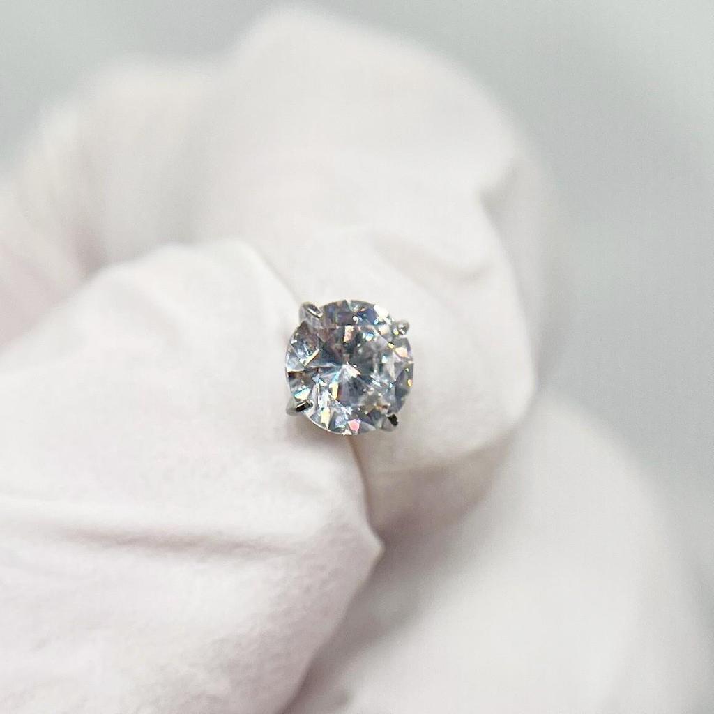 G23 Титановый цирконовый круглый носовой гвоздик с кольцом в форме четырех когтей