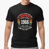Рубашка на 60-летие 1966 года Винтажная 60 лет Ограниченная серия Подарочная футболка Хлопок