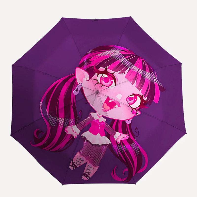 Pink Gothic Lolita Rain Umbrella - Automatic Opening & Closing, Foldable Design, 8-Rib Iron Frame, Outdoor Use, Festival Gift for Fans and T