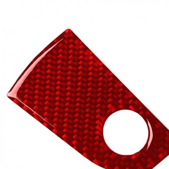 Red Carbon Fiber Storage Box Handle Cover Trim For Alfa Romeo Giulia 2017-