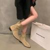 Модные Горячие Продажи 2025 Новый Стиль Популярные Женские Замшевые Длинные Сапоги Мягкие Сапоги на Платформе Боковая Молния Женские Западные Однотонные Роскошные Сапоги