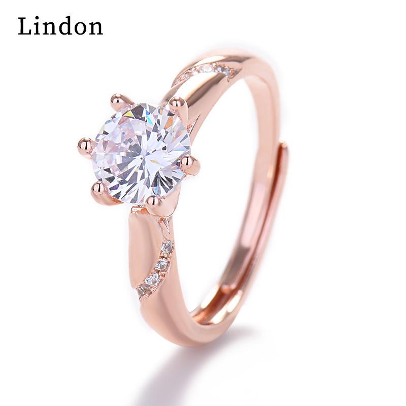 Классическое кольцо Lindon из медного сплава с цирконием, женские ювелирные изделия, свадебный подарок для вечеринки