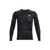Heat Gear Series Logo Print Crew Neck Long Sleeve Fitness Shirt Men Tops Black 1370325-001