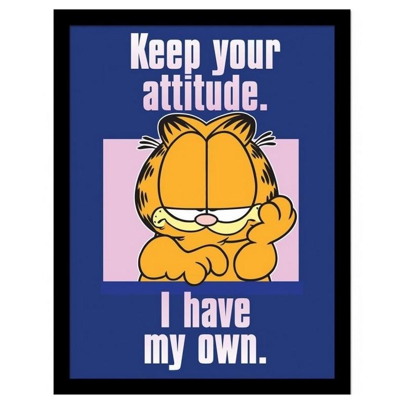 Гарфилд Сохраните Ваше Отношение в Рамке Печать