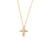 E.B.belle Fashion Style Luxury Clear Zircon Cross Series Pendant Necklace 18K Gold Plated Stainless Steel Party Women Jewelry