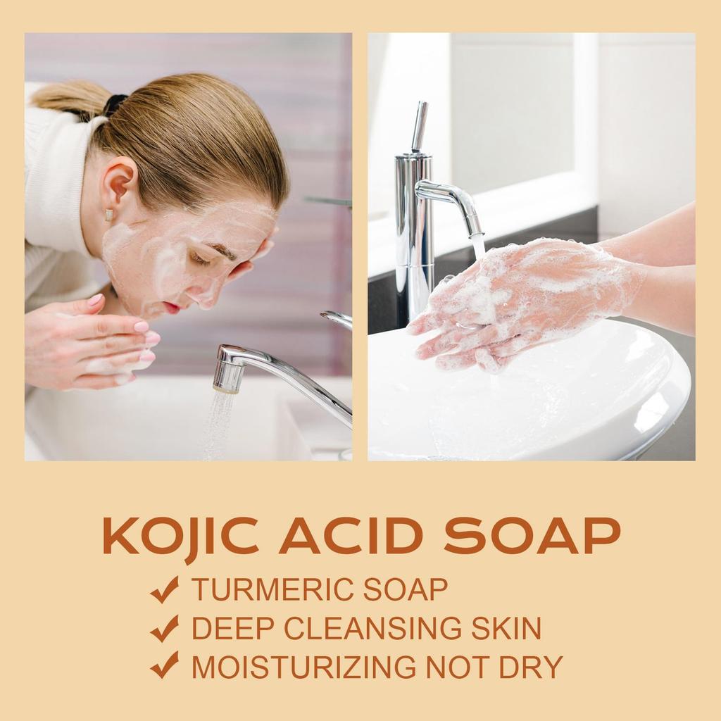 Kojic Acid Soap With Vitamin C and Vitamin E-Deep Cleansing and Nourishing the Skin, Prevents Dryness, and Maintains Softness,100g