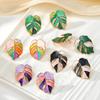 Women's Colorful Oil Drop Leaf Earrings Jewelry Accessories