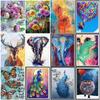 5D Diamond Painting Full Circle Animal Peacock Elephant Cross Stitch Landscape Dandelion Diy Diamond Embroidery Mosaic Home Deco