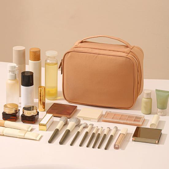 Дорожная косметичка для женщин большая водонепроницаемая из ткани Оксфорд, органайзер для косметики с ручкой