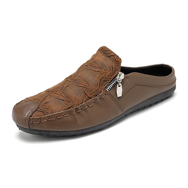 Мужские летние тапочки 2024 года, роскошные повседневные мокасины из искусственной кожи для мужчин, удобные туфли на плоской подошве, модная обувь для активного отдыха