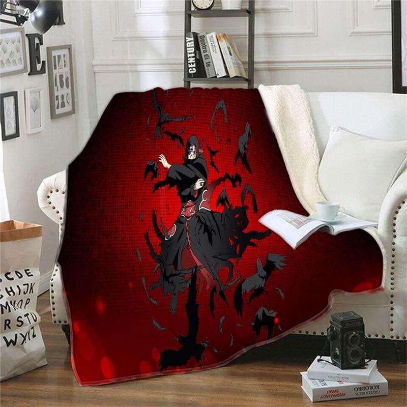 Мягкое фланелевое одеяло с рисунком Наруто, всесезонное легкое теплое одеяло для гостиной/спальни