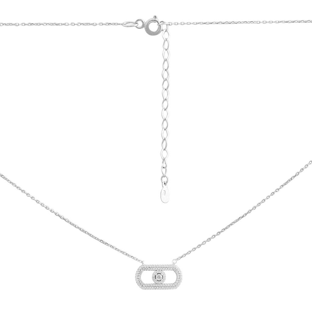 Серебряное колье с фианитами, вес изделия 3,97 гр (2209157)