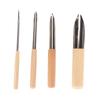 4pcs Carving Tools Leather Edge Skiving Beveler Tool Set Wooden Handle Skiving Beveling Knife for