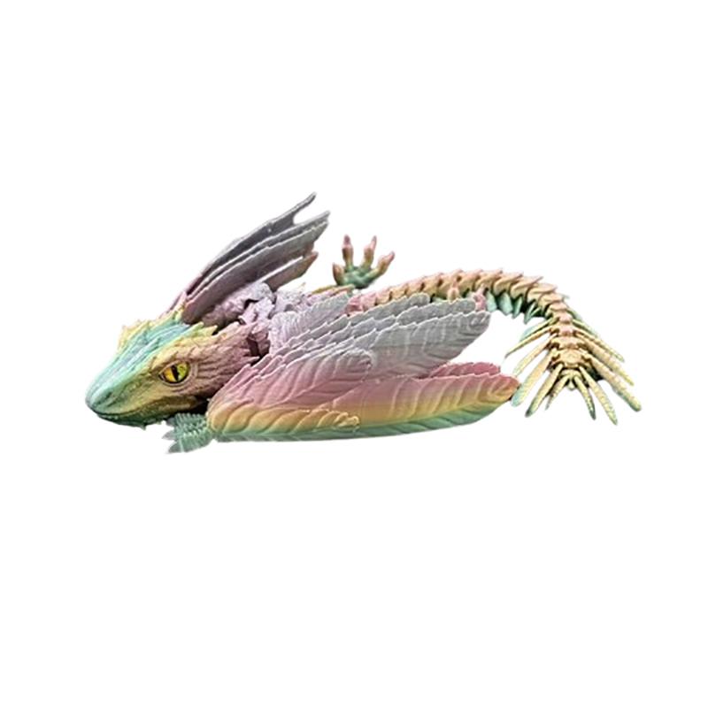 3D-печатный Дракон Пернатый Виверн Дракон Шарнирный Фиджет Дракон Декор для Дома и Офиса Настольная Игрушка