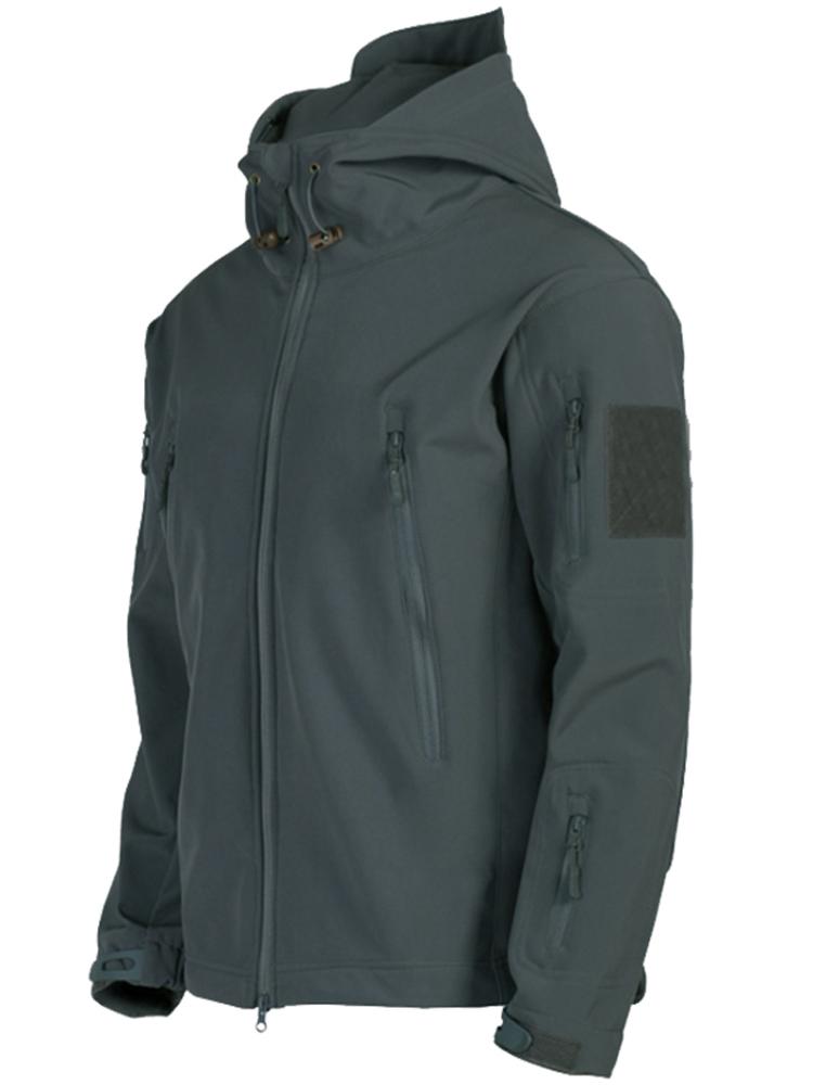 Военные куртки из мягкой кожи акулы, мужские тактические ветрозащитные водонепроницаемые куртки, мужские армейские боевые куртки, мужские пальто-бомберы с капюшоном