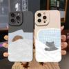 Милый чехол для телефона с парой собака и кошка для iPhone 16E 16 15 11 12 14 13 Pro Max Mini X XS XR 7 8 Plus Мультяшное животное Ударопрочный чехол