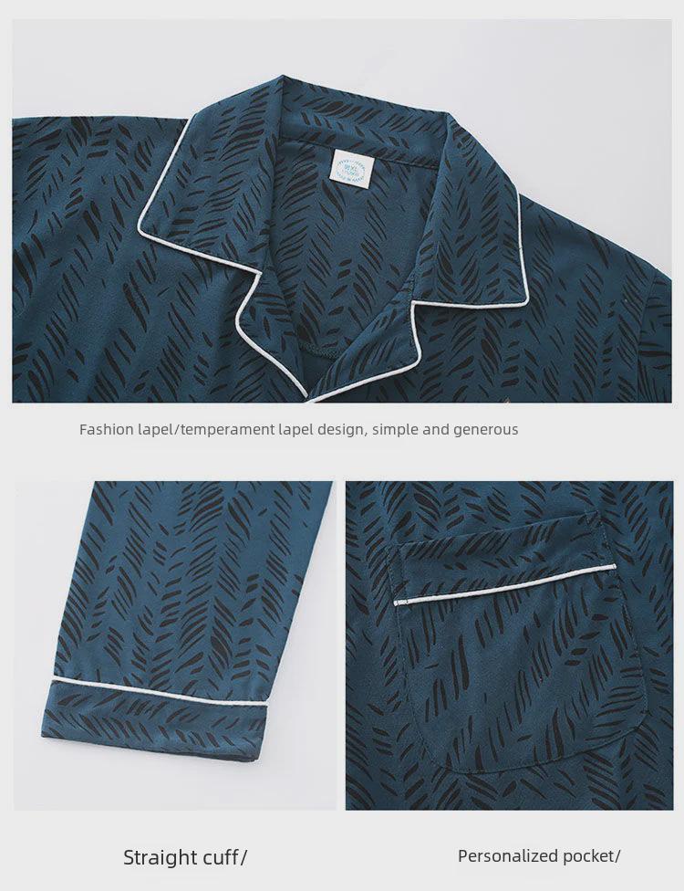 Мужская пижама-кардиган с лацканами, 100% хлопок, длинный рукав, на весну, лето и осень, размеры до 5XL