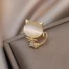 Diamond-studded Kitten Bow Tie Brooch Prevent Wardrobe Malfunction Cat Brooch Buckle Small Button Pin Collar Pin Neckline Fixed Clothes Accessories