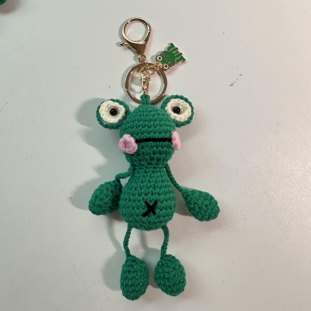Ручная вязка из шерсти Подвеска Лягушка Мультяшные Брелоки Крючком Ключи Сумка Подвеска Ручная Вязка Кукла Милый Мультяшный Автомобиль Сумка Декор