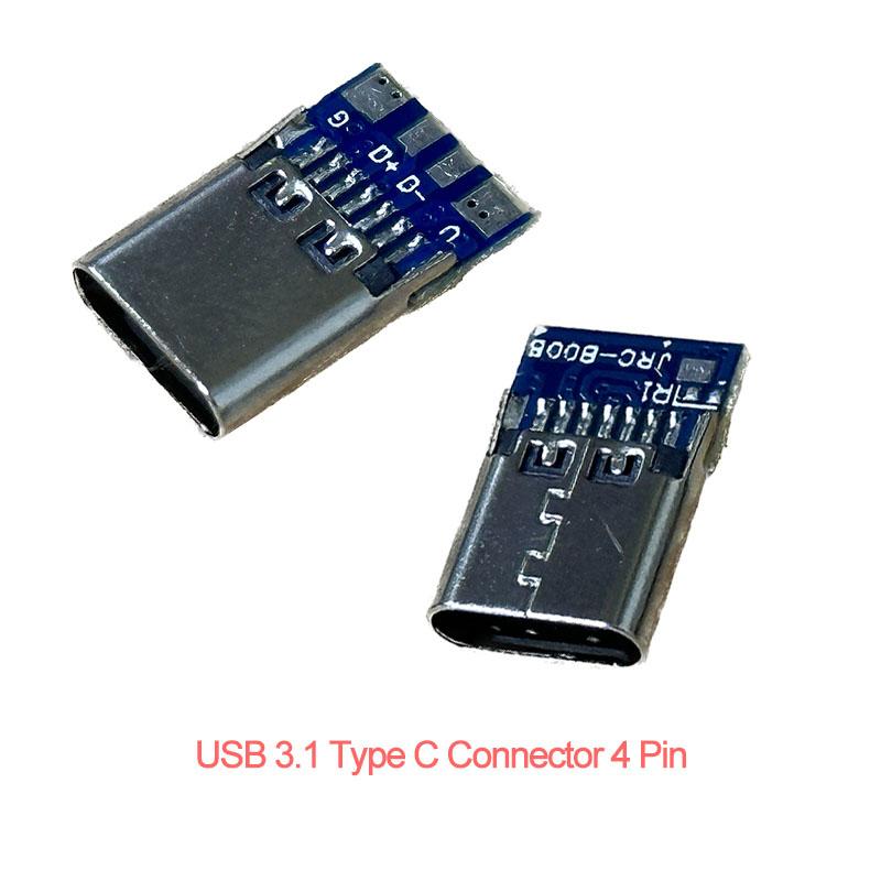 USB 3.1 Тип C женский разъем 4-контактный тестовый печатный адаптер платы 4P разъем гнездо для линии передачи данных провод кабель передачи usb-c