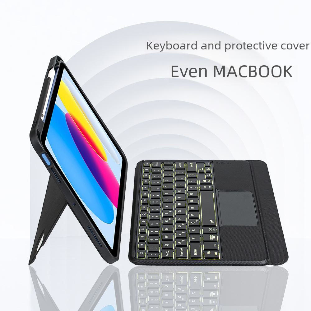 Защитная крышка-клавиатура для планшета iPad Pro 10.9 с беспроводной Bluetooth-клавиатурой, подсветкой, мини-шарниром 6-го поколения - Совместима с моделями Air 3 и 10.2.