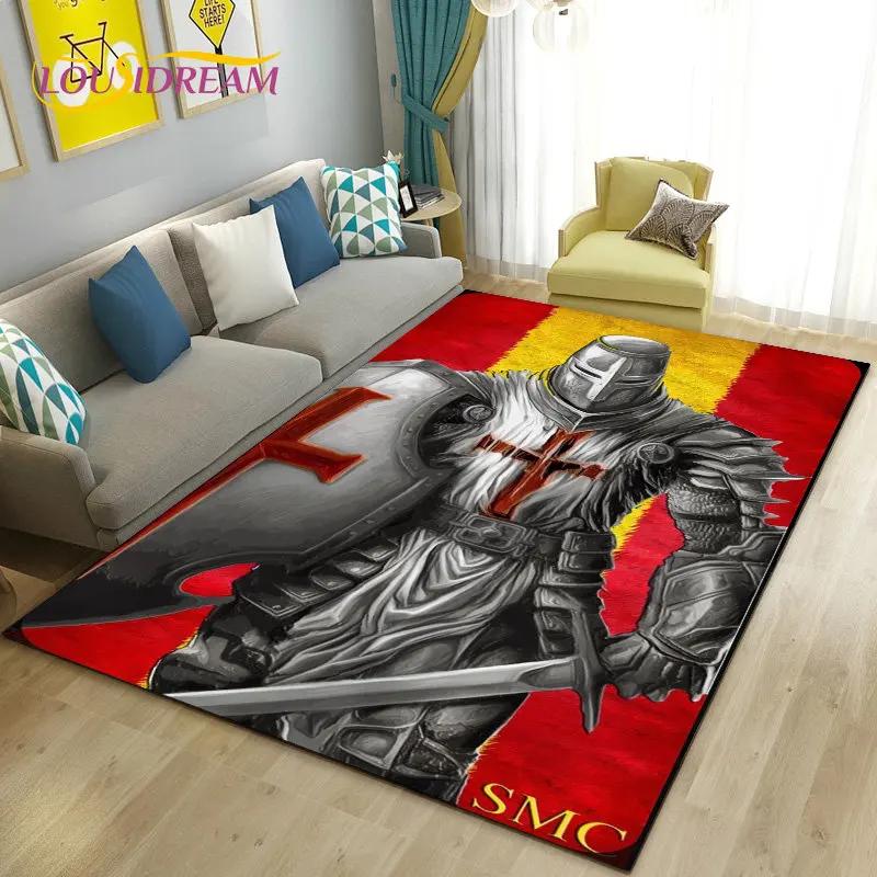 Коврик для игровой зоны Knight Templar Cavalier Crusaders, большой ковер для гостиной, спальни, дивана, коврик для кухни, нескользящий напольный коврик