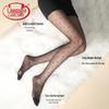 LANGSHA Women's Sexy Black Sheer Pantyhose with Polka Dot & Heart Patterns
