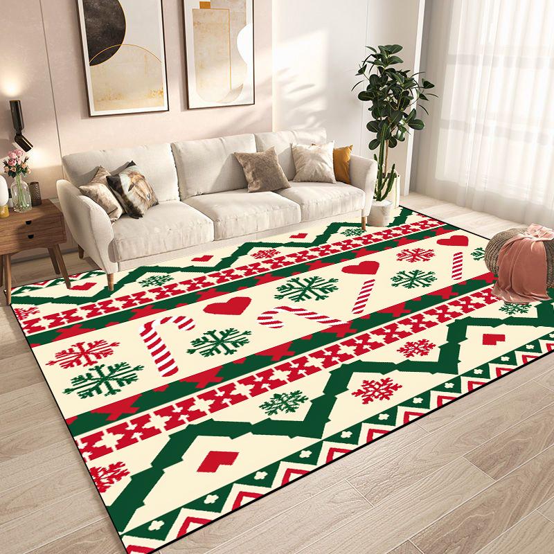 Christmas Tree Snowflake Carpet for Living Room Doormat New Year Red Decoration Home Rug Non-slip Dining Room Decor Floor Mats