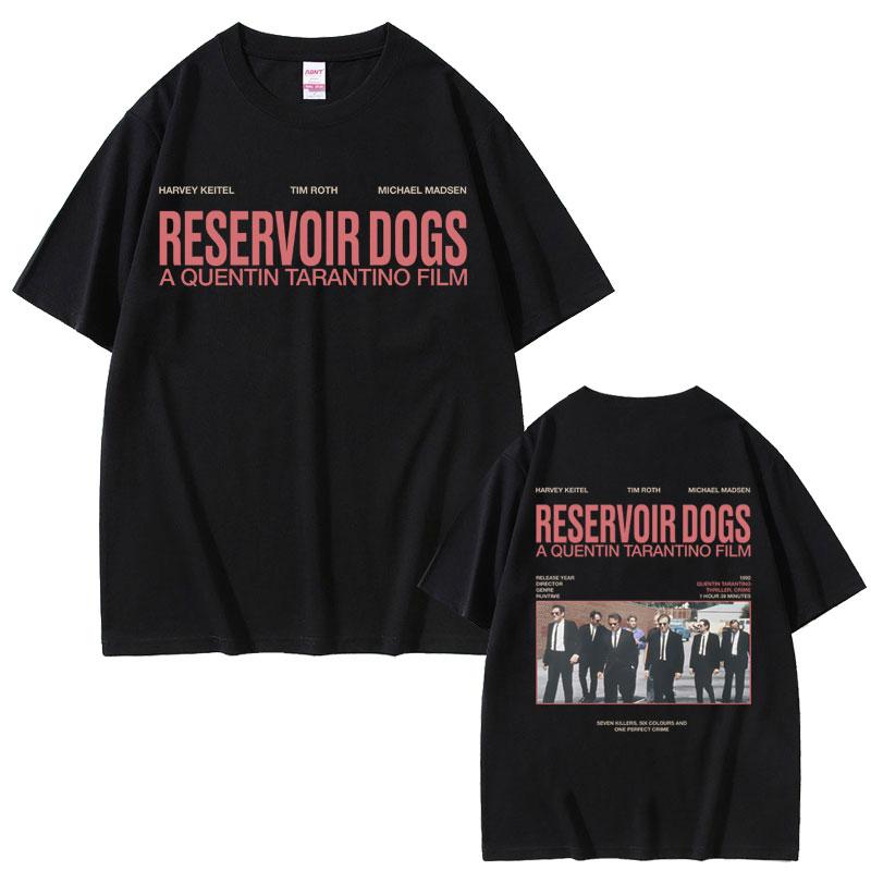 Hot Famous Director Quentin Tarantino Movie Reservoir Dogs Double Sided Print Tshirt Unisex Women Casual Vintage Oversized Tshirt