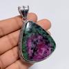Outstanding Top Grade Qualite 100% Natural Ruby Zoisite Pear Shape Vintage Style Handmade Jewelry 925 Steling Silver Pendant 2.5" WSJ-4873