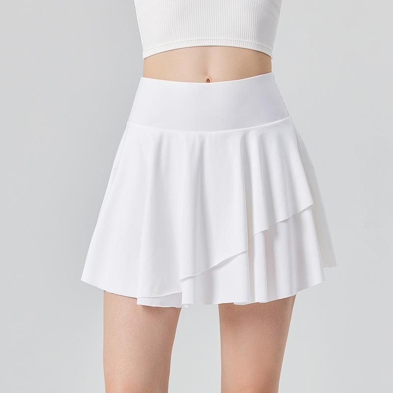 Короткая теннисная юбка Анти-ультрафиолетовая юбка Женская спортивная юбка с карманами Юбки с высокой талией Быстросохнущая двухэтажная юбка Защитная одежда от солнца