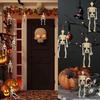 6pcs Halloween Hanging Skeleton with Rope Halloween Party Plastic Skull Decoration for Home Garden Haunted House Props Kids Toy