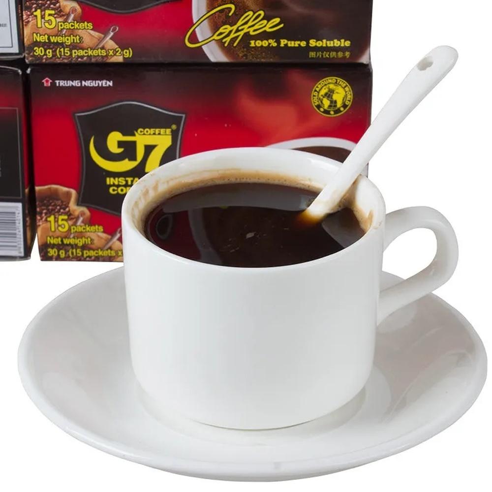 Trung Nguyen G7 Pure Black Растворимый вьетнамский кофе - 15, 30 или 45 пакетиков