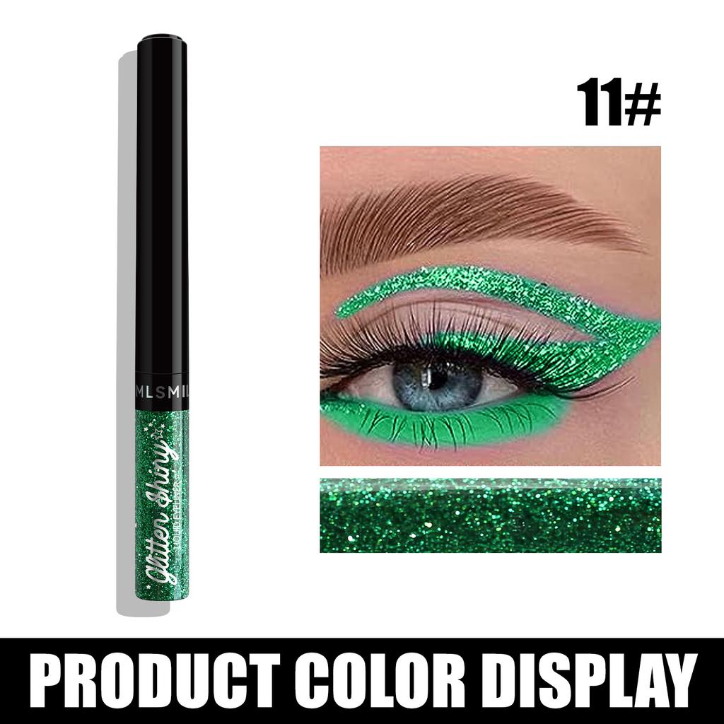 MLSMILE Pearlescent Liquid Eyeliner, Explosive Colorful Glitter Eye Shadow, Waterproof Non-smudge Eyeliner