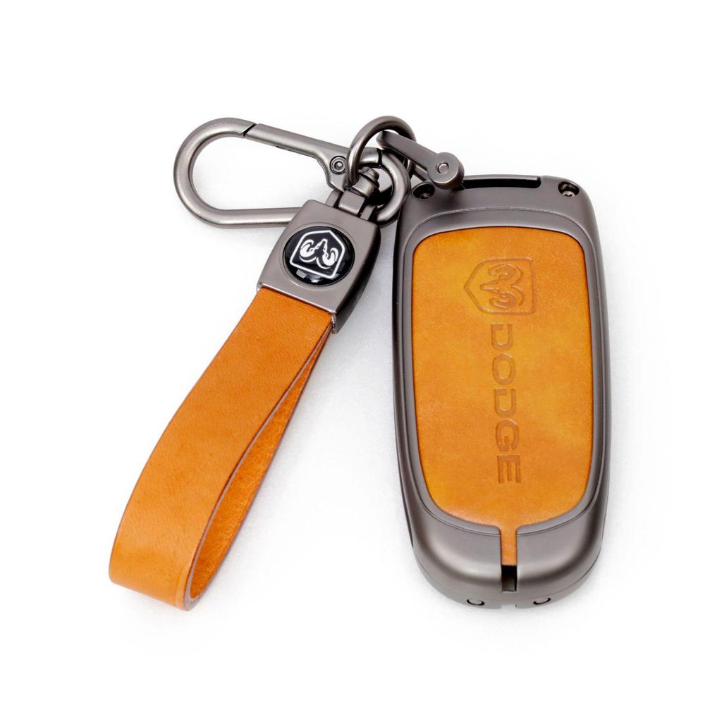 Кейс для ключа Dodge: Металлический защитный чехол и сумка из натуральной кожи для Journey, Caliber, Avenger