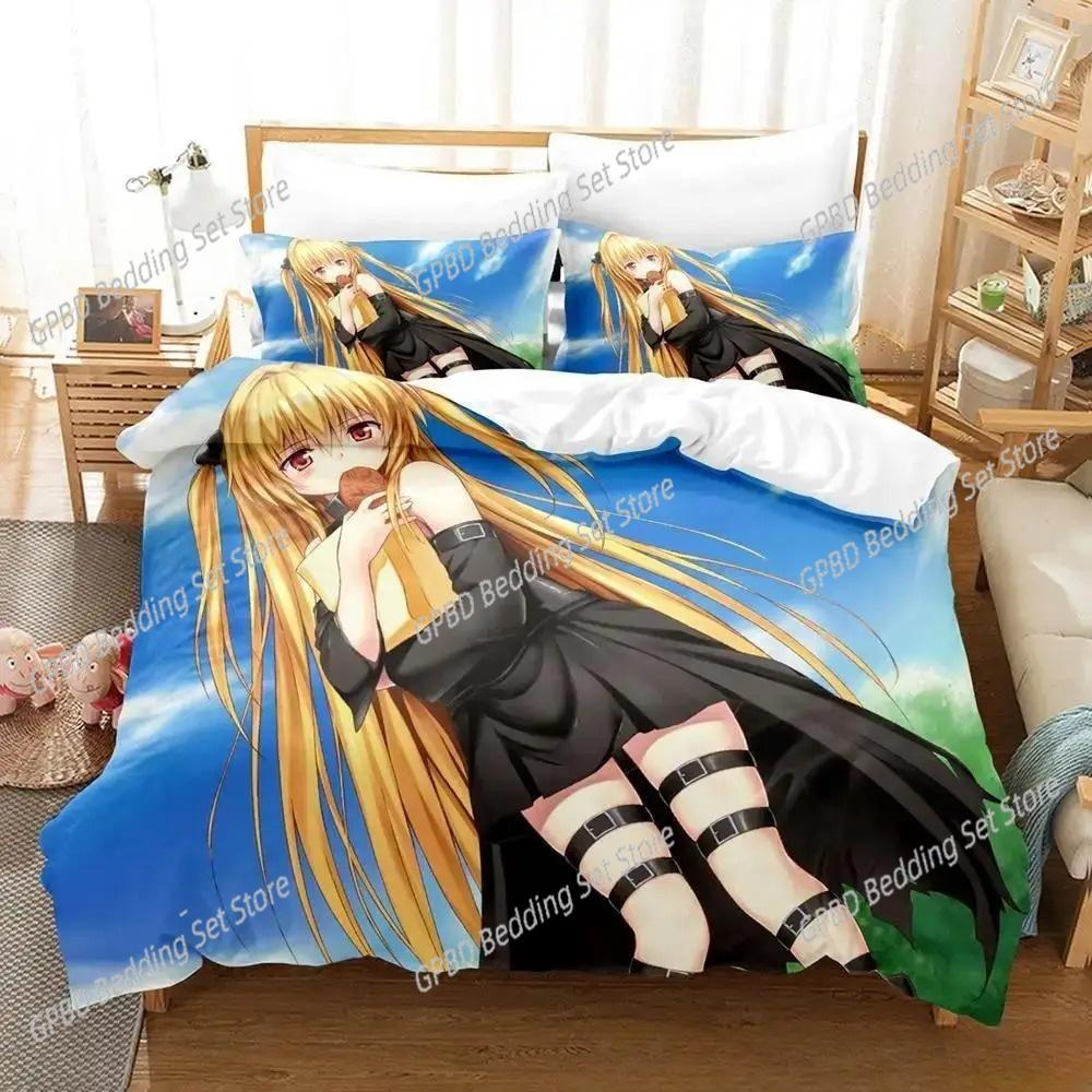 Аниме Yami To LOVE Ru 3D Комплект постельного белья Пододеяльник Наволочки Односпальный Двуспальный Полный Queen King Размер Домашний Декор Покрывало Подарок для Мальчиков