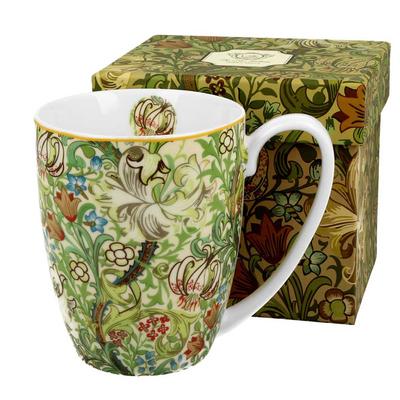 [R6657] - Фарфоровая кружка 'William Morris Collection' зеленая (Золотая лилия) - 10x8см (380мл)