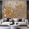 Современные 3d обои Light Luxury 3d Golden Flower Mural Гостиная Спальня Диван Настенные фрески Домашний декор