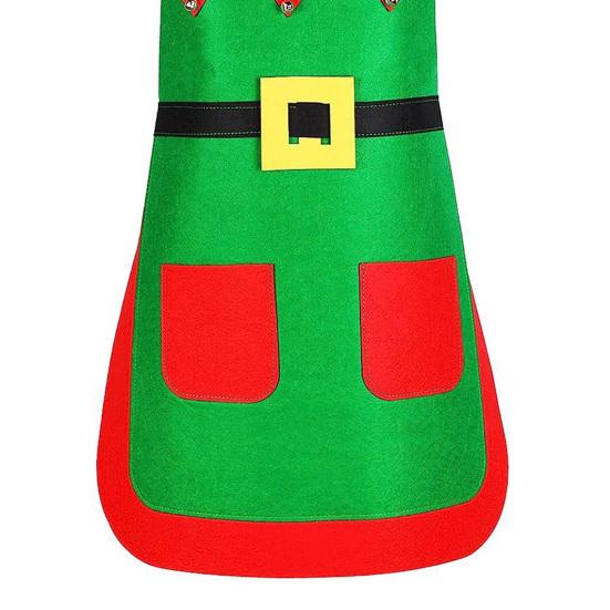 3/4/5 шт. классический рождественский фартук, шляпа, повязка на голову, костюм для вечеринки, комплект с ухами эльфа, для взрослых, кухня, рождественский праздник, украшение для шеф-повара