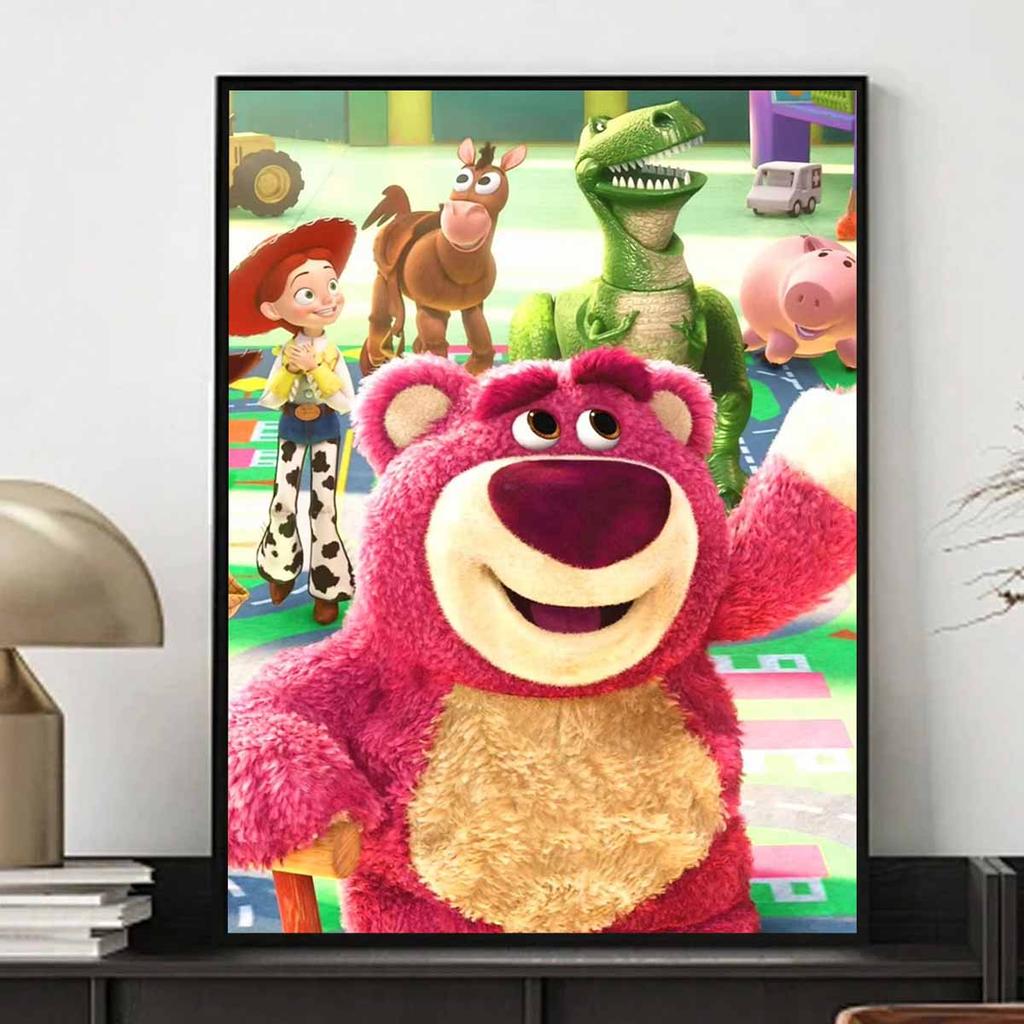 5D DIY Diamond Art Painting Kits for Adults, Toy Story Strawberry Bear Full Round Crystal Diamond Kits for Beginner for Home Wall Decorate