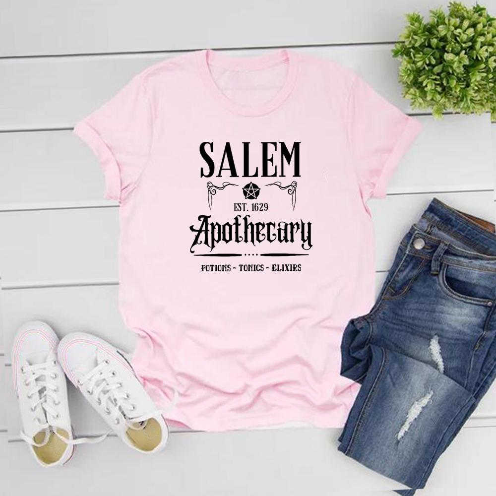 Футболка Salem Apothecary Футболка на Хэллоуин Футболка с изображением ведьм Футболка с изображением сестер-ведьм Смешная футболка на Хэллоуин Женские футболки Графические футболки