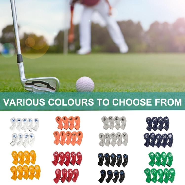 9 шт. Чехлы на головки клюшек для гольфа Подходят для большинства брендов Гольф PU Кожа Железо Водонепроницаемые Чехлы на головки клюшек для гольфа Чехлы на головки железа для гольфа