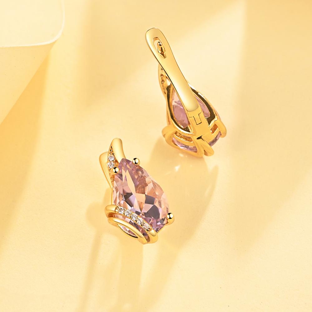 Fashion Drop Shaped Design Natural Amethyst Earrings Real Gemstone Women's Light Luxury Fine Jewelry 925 Sterling Silver Gift